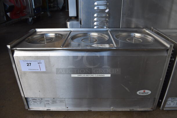 NICE! 2011 Crathco Model D35-3 Stainless Steel Commercial Countertop Refrigerated Beverage Machine Base. 120 Volts, 1 Phase. 25.5x10.5x14. Tested and Working!