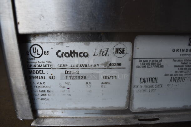 NICE! 2011 Crathco Model D35-3 Stainless Steel Commercial Countertop Refrigerated Beverage Machine Base. 120 Volts, 1 Phase. 25.5x10.5x14. Tested and Working! - Image 5 of 6