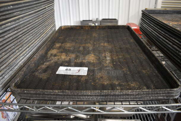 3 Metal Perforated Full Size Baking Pans. 18x26x1. 3 Times Your Bid!