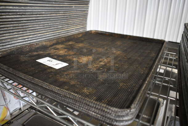 3 Metal Perforated Full Size Baking Pans. 18x26x1. 3 Times Your Bid! - Image 2 of 3
