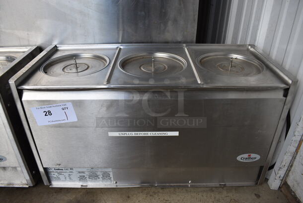 NICE! 2011 Crathco Model D35-3 Stainless Steel Commercial Countertop Refrigerated Beverage Machine Base. 120 Volts, 1 Phase. 25.5x10.5x14. Tested and Working!