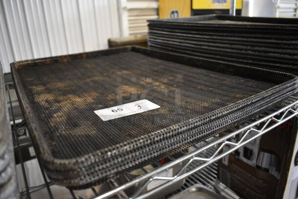 3 Metal Perforated Full Size Baking Pans. 18x26x1. 3 Times Your Bid! - Image 3 of 3