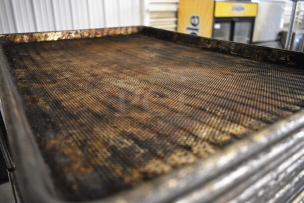 10 Metal Perforated Full Size Baking Pans. 18x26x1. 10 Times Your Bid! - Image 2 of 3