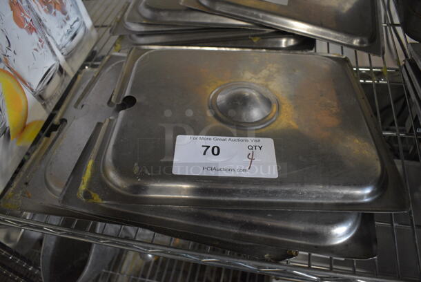 4 Stainless Steel 1/2 Size Drop In Bin Lids. 4 Times Your Bid!