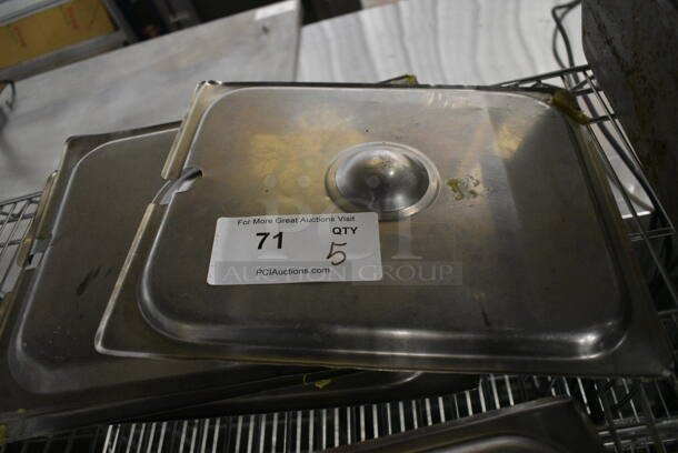 5 Stainless Steel 1/2 Size Drop In Bin Lids. 5 Times Your Bid! - Image 1 of 2
