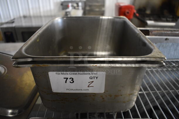 2 Stainless Steel 1/2 Size Drop In Bins. 1/2x6. 2 Times Your Bid! - Image 1 of 3