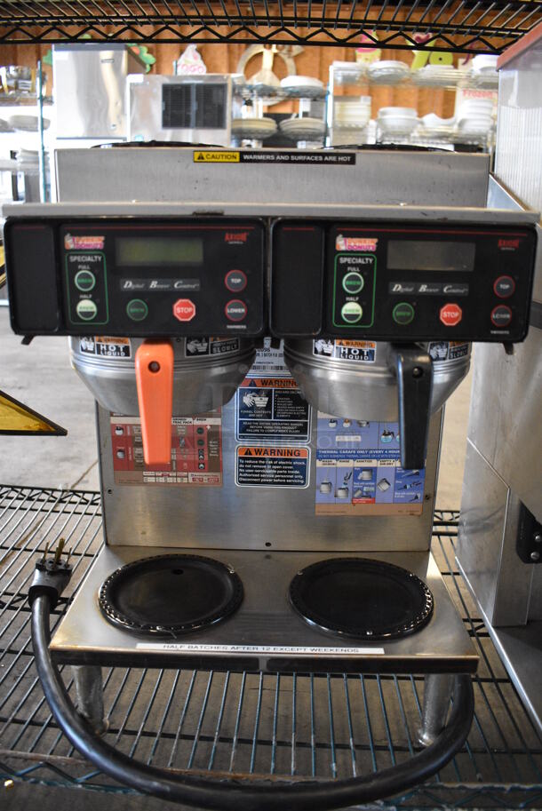 GREAT! 2016 Bunn Model AXIOM 2/2 TWIN Stainless Steel Commercial Countertop 4 Burner Range w/ 2 Metal Brew Basket. 120/208-240 Volts, 1 Phase. 16x18x23.5 - Image 2 of 7