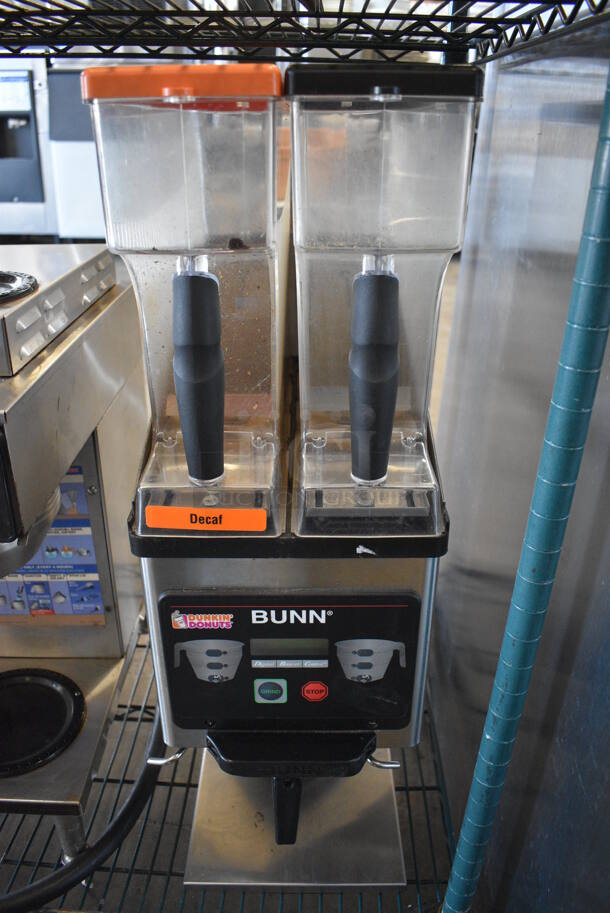 NICE! 2014 Bunn Model MHG Stainless Steel Commercial Countertop 2 Hopper Coffee Bean Grinder. 120 Volts, 1 Phase. 9x17.5x29. Tested and Working! - Image 1 of 8