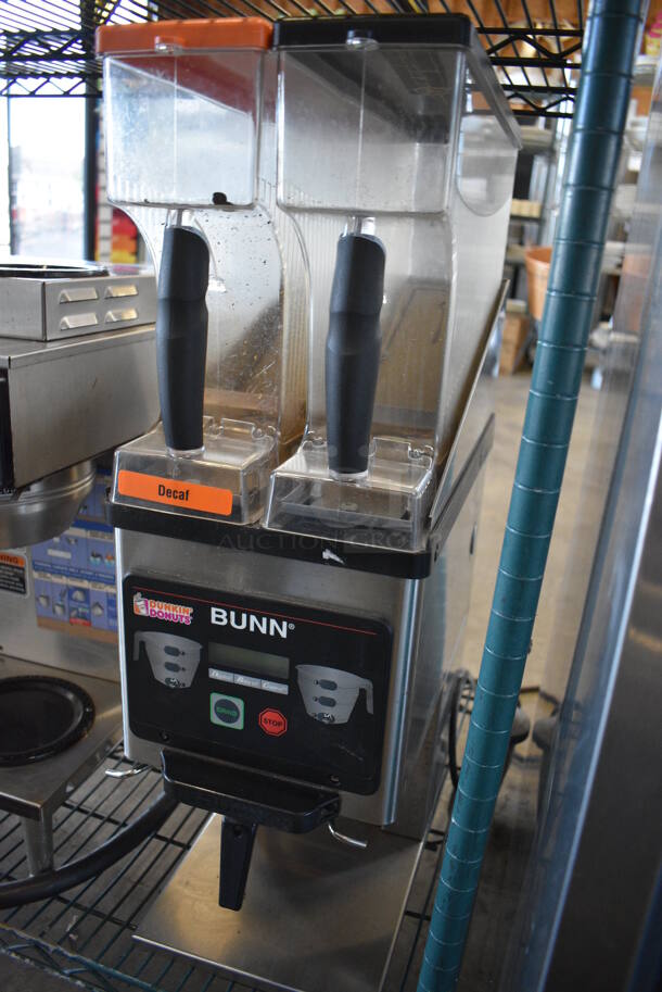 NICE! 2014 Bunn Model MHG Stainless Steel Commercial Countertop 2 Hopper Coffee Bean Grinder. 120 Volts, 1 Phase. 9x17.5x29. Tested and Working! - Image 3 of 8