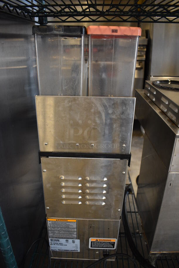 NICE! 2014 Bunn Model MHG Stainless Steel Commercial Countertop 2 Hopper Coffee Bean Grinder. 120 Volts, 1 Phase. 9x17.5x29. Tested and Working! - Image 8 of 8