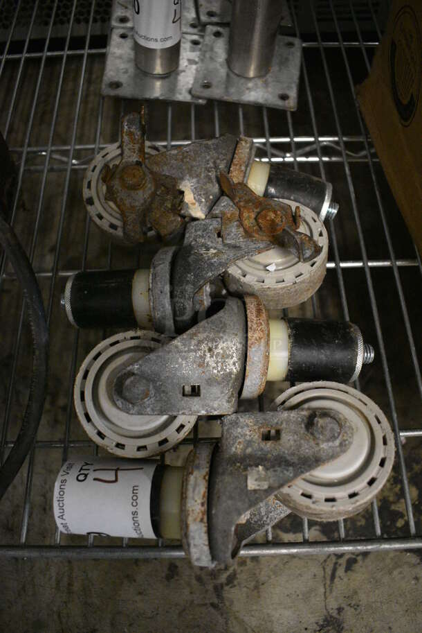 4 Metal Commercial Casters. 3x4x7. 4 Times Your Bid!