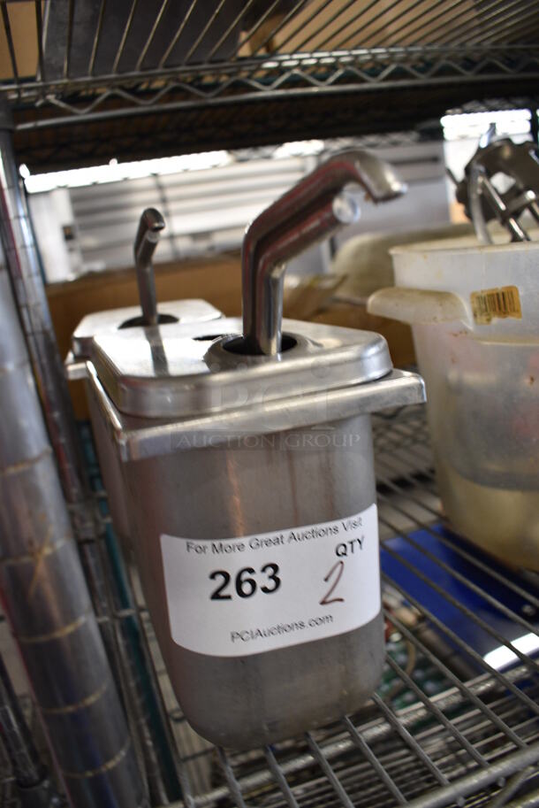 2 Metal Bins w/ 2 Pump Lids. 4.5x7.5x9.5. 2 Times Your Bid! - Image 3 of 3