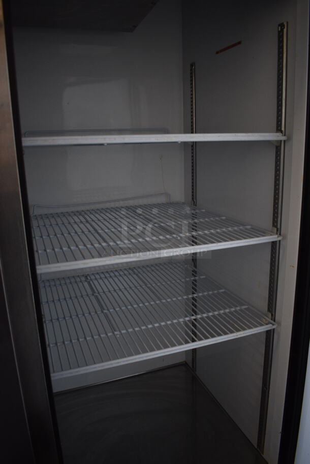 GREAT! Beverage Air Model KF48-1AS ENERGY STAR Stainless Steel Commercial 2 Door Reach In Freezer w/ Poly Coated Racks on Commercial Casters. 115 Volts, 1 Phase. 54.5x32x84. Tested and Powers On But Does Not Get Cold - Image 7 of 7