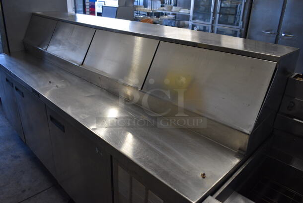 SWEET! Delfield Stainless Steel Commercial Sandwich Salad Prep Table Bain Marie Mega Top w/ 4 Lids and 3 Doors on Commercial Casters. 99x32x52. Could Not Test - Unit Trips Breaker - Image 2 of 10