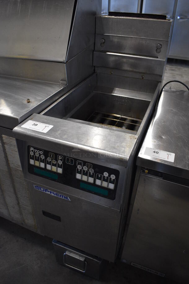 WOW! Pitco Frialator Model SFSSH55 Solstice Supreme Stainless Steel Commercial Natural Gas Powered Deep Fat Fryer on Commercial Casters. 80,000 BTU. 16x34.5x48 - Image 2 of 7