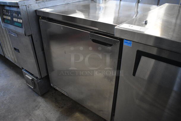 NICE! Beverage Air Model WTR27A-23 Stainless Steel Commercial Single Door Undercounter Cooler on Commercial Casters. 115 Volts, 1 Phase. 27x30x32.5. Tested and Working! - Image 3 of 6