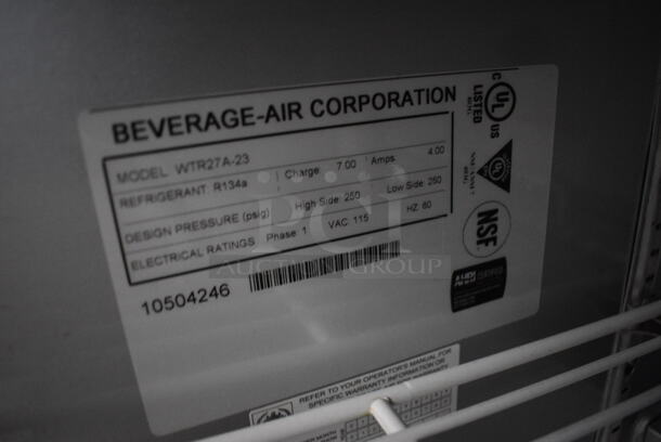 NICE! Beverage Air Model WTR27A-23 Stainless Steel Commercial Single Door Undercounter Cooler on Commercial Casters. 115 Volts, 1 Phase. 27x30x32.5. Tested and Working! - Image 5 of 6