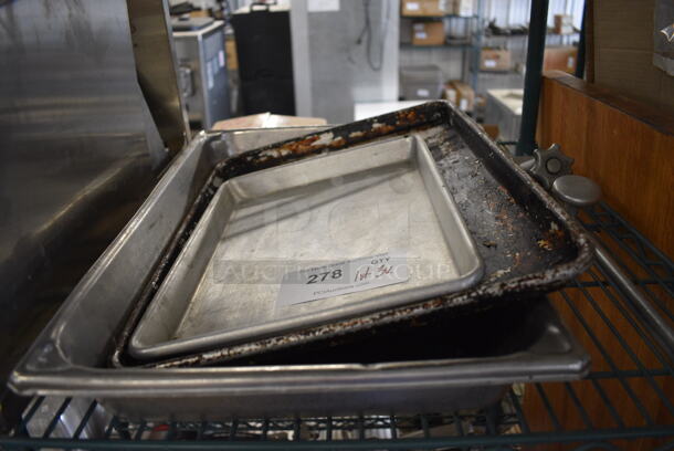 ALL ONE MONEY! Lot of 3 Various Metal Items; Baking Pans and Drop In Bin! Includes 13x21x2.5