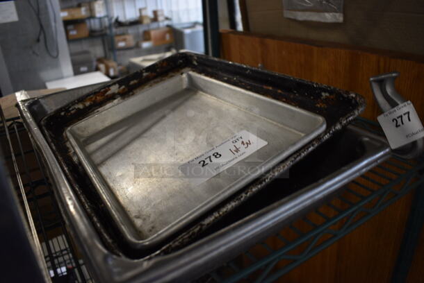 ALL ONE MONEY! Lot of 3 Various Metal Items; Baking Pans and Drop In Bin! Includes 13x21x2.5 - Image 2 of 3