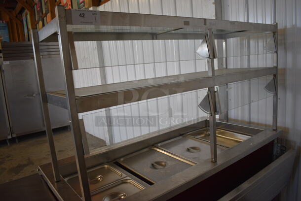 GREAT! Servolift Model 7132753 Stainless Steel Commercial Buffet Style Refrigerated Unit w/ Overshelf and Various Drop In Bins on Commercial Casters. 120 Volts, 1 Phase. 60x34x66. Tested and Working! - Image 5 of 12
