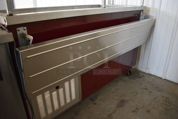 GREAT! Servolift Model 7132753 Stainless Steel Commercial Buffet Style Refrigerated Unit w/ Overshelf and Various Drop In Bins on Commercial Casters. 120 Volts, 1 Phase. 60x34x66. Tested and Working! - Image 7 of 12