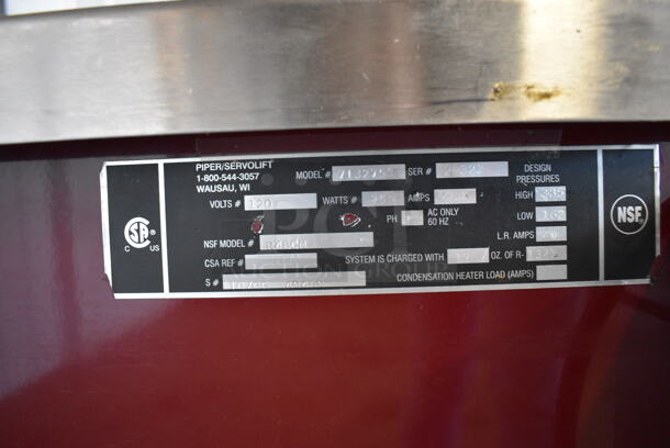 GREAT! Servolift Model 7132753 Stainless Steel Commercial Buffet Style Refrigerated Unit w/ Overshelf and Various Drop In Bins on Commercial Casters. 120 Volts, 1 Phase. 60x34x66. Tested and Working! - Image 11 of 12