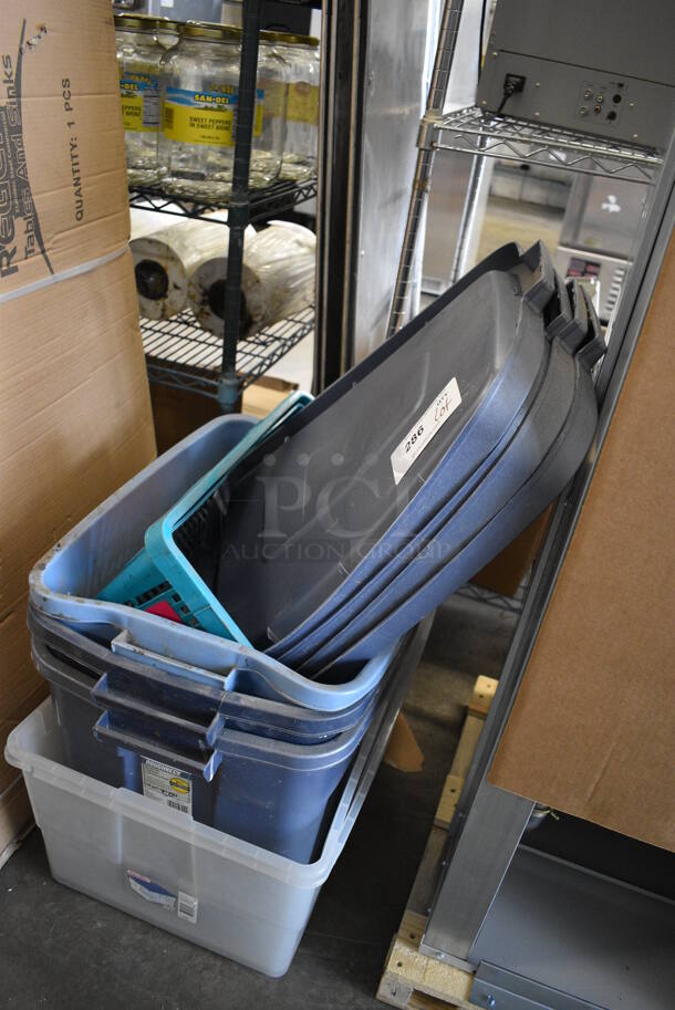 ALL ONE MONEY! Lot of Various Poly Bins and Lids! Includes 22x16x10 - Image 4 of 4