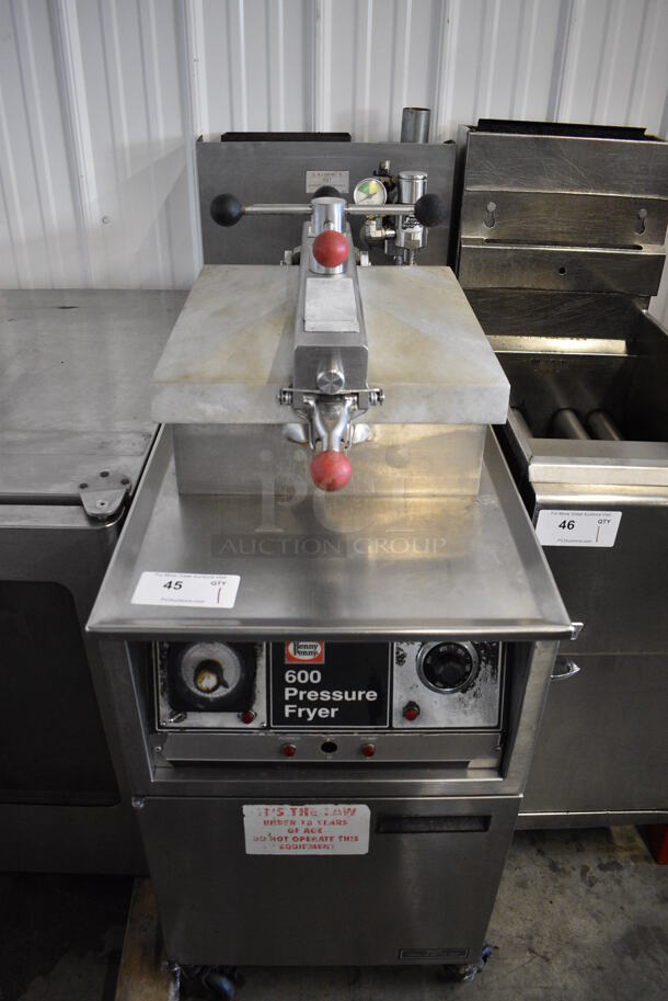 BEAUTIFUL! Henny Penny Model 600 Stainless Steel Commercial Natural Gas Powered Pressure Fryer on Commercial Casters. 18x40.5x46 - Image 1 of 8