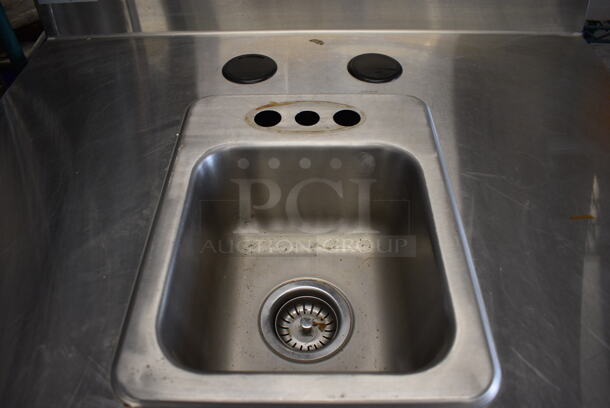 NICE! 2017 Duke Model SUB-P-36M Stainless Steel Commercial Counter w/ Sink Basin and 2 Wood Pattern Doors. 36x30x40 - Image 2 of 6