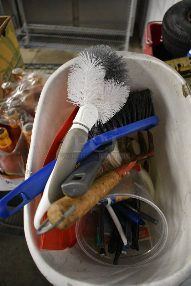 ALL ONE MONEY! Lot of 2 Bins of Various Items Including Cleaning Brushes, Tire and Spray Bottles! - Image 4 of 5