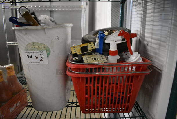 ALL ONE MONEY! Lot of 2 Bins of Various Items Including Cleaning Brushes, Tire and Spray Bottles! - Image 5 of 5