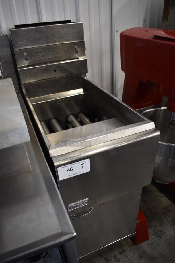 NICE! Pitco Frialator Model 43C-MS Stainless Steel Commercial Floor Style Natural Gas Powered Deep Fat Fryer. 122,000 BTU. 15x31.5x47 - Image 3 of 7