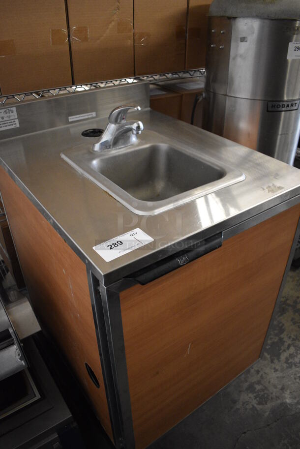 NICE! 2017 Duke Model SUB-PS-24-CM Stainless Steel Commercial Counter w/ Sink Basin, Faucet, Handles and Wood Pattern Doors. 24x30x40 - Image 4 of 6