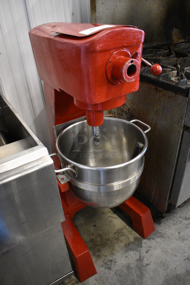 GREAT! Metal Commercial Floor Style Planetary Mixer w/ Stainless Steel Mixing Bowl and Dough Hook. 115 Volts, 1 Phase. 21x23x45. Tested and Does Not Power On - Image 3 of 9