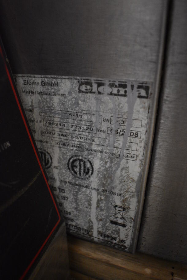 FANTASTIC! Eloma Genius Stainless Steel Commercial Combitherm Convection Oven w/ View Through Door. Comes w/ 4 Legs! 208 Volts, 1 Phase. 36.5x34x30 - Image 11 of 12