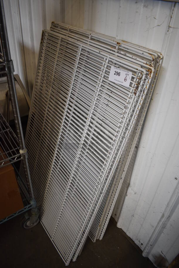 ALL ONE MONEY! Lot of 7 White Poly Coated Racks! 43x28x1 - Image 1 of 3