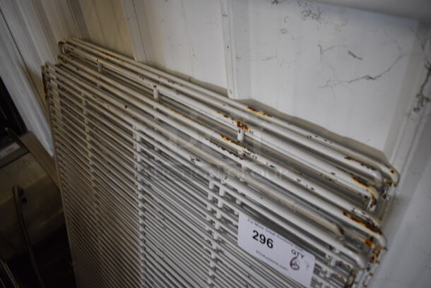 ALL ONE MONEY! Lot of 7 White Poly Coated Racks! 43x28x1 - Image 2 of 3