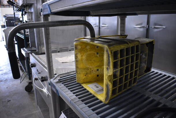 Yellow Poly Mop Bucket Wringing Attachment. 13x12x27