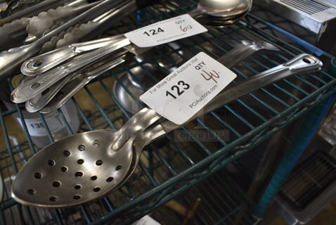 4 Various Metal Straining Spoons. Includes 15.5". 4 Times Your Bid!