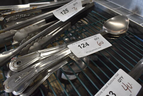 6 Various Metal Serving Spoons. Includes 15.5". 6 Times Your Bid!