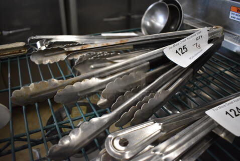 7 Various Metal Tongs. Includes 16". 7 Times Your Bid!