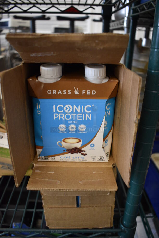 24 BRAND NEW! Grass Fed Iconic Protein Cafe Latte Drink Bottles. 2.5x2.5x5.5. 24 Times Your Bid!