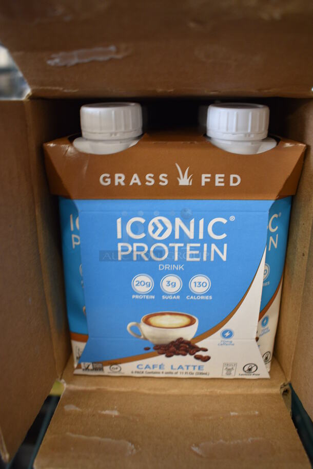 24 BRAND NEW! Grass Fed Iconic Protein Cafe Latte Drink Bottles. 2.5x2.5x5.5. 24 Times Your Bid! - Image 3 of 4