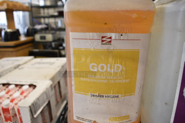 3 Various Cleaner Jugs; Power Foam Plus Meat Room Cleaner, Cutts All Degreaser and Warewashing Detergent. 9x6x15. 3 Times Your Bid! - Image 5 of 5