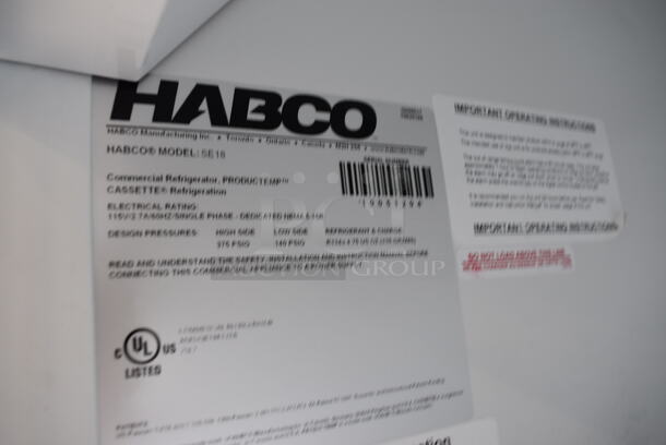 WOW! 2019 Habco Model SE18 Metal Commercial Single Door Reach In Cooler Merchandiser w/ Poly Coated Racks. 115 Volts, 1 Phase. 24x24x79. Cannot Test Due To Missing Power Cord - Image 4 of 5