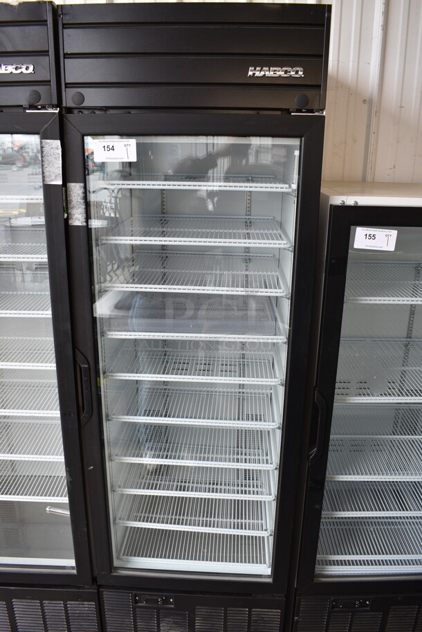 WOW! 2019 Habco Model SE18 Metal Commercial Single Door Reach In Cooler Merchandiser w/ Poly Coated Racks. 115 Volts, 1 Phase. 24x24x79. Tested and Working!