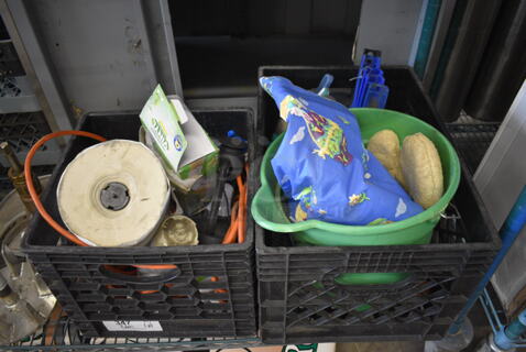 ALL ONE MONEY! Lot of 2 Bins of Various Items Including Green Bucket!