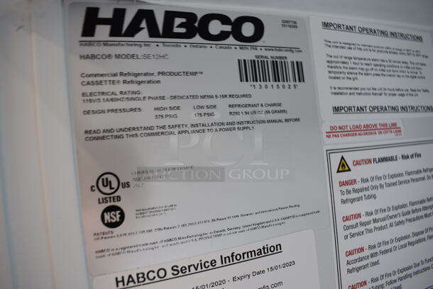 WOW! 2013 Habco Model SE12 Metal Commercial Single Door Reach In Cooler Merchandiser w/ Poly Coated Racks. 115 Volts, 1 Phase. 24x24x62.5. Tested and Working! - Image 4 of 4