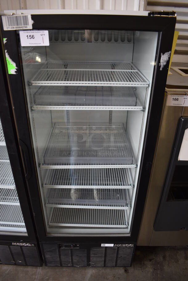 WOW! 2013 Habco Model SE12 Metal Commercial Single Door Reach In Cooler Merchandiser w/ Poly Coated Racks. 115 Volts, 1 Phase. 24x24x62.5. Tested and Working! - Image 1 of 5