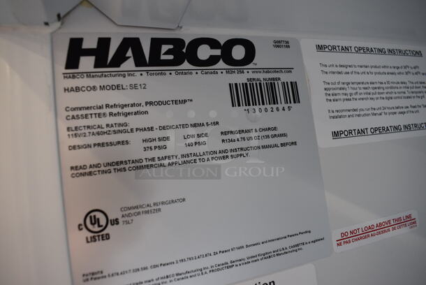 WOW! 2013 Habco Model SE12 Metal Commercial Single Door Reach In Cooler Merchandiser w/ Poly Coated Racks. 115 Volts, 1 Phase. 24x24x62.5. Tested and Working! - Image 5 of 5